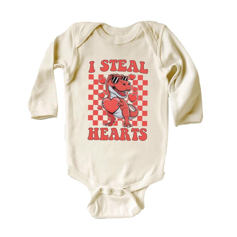 I Steal Hearts Baby Bodysuit, Cute Valentine Day Kids Outfit