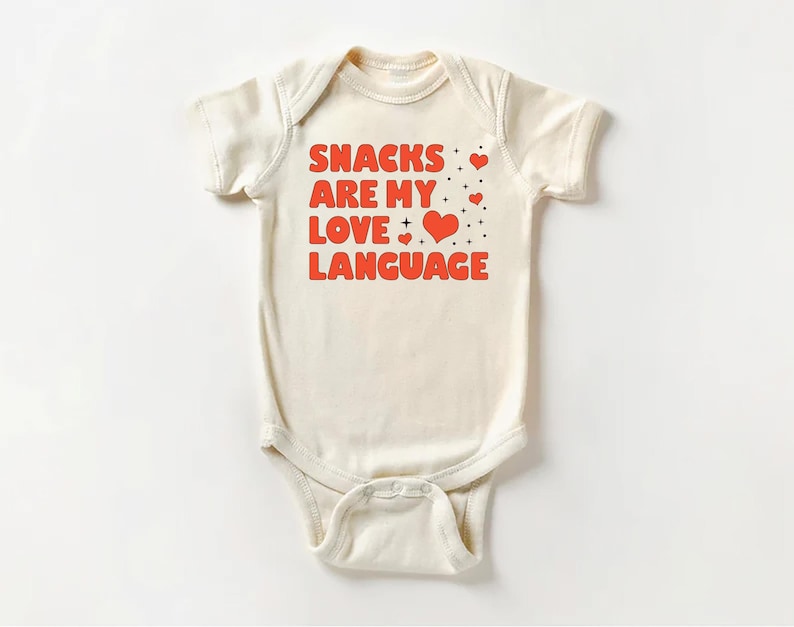 Snacks Are My Love Language Baby Sweatshirt, Cute Valentine Day Kids Outfit