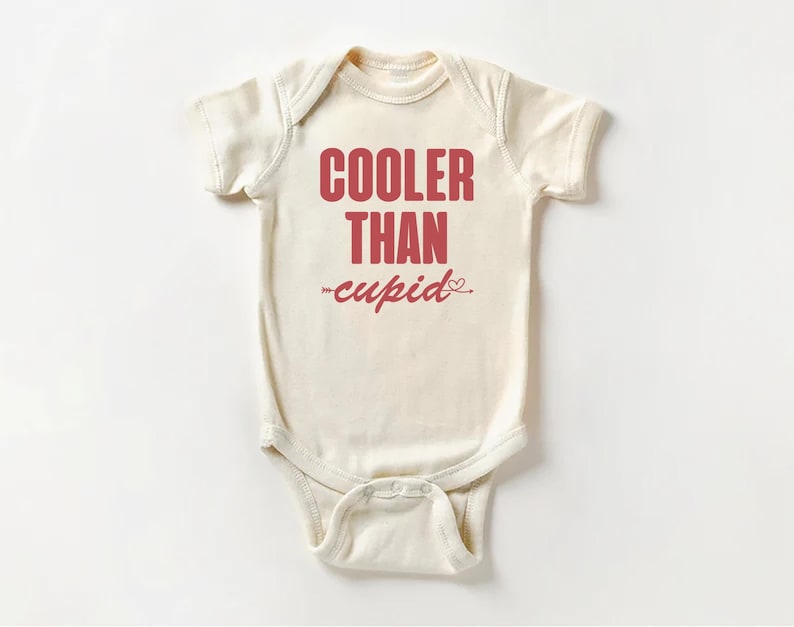 Cooler Than Cupid Baby Bodysuit, Cute Valentine Day Kids Outfit