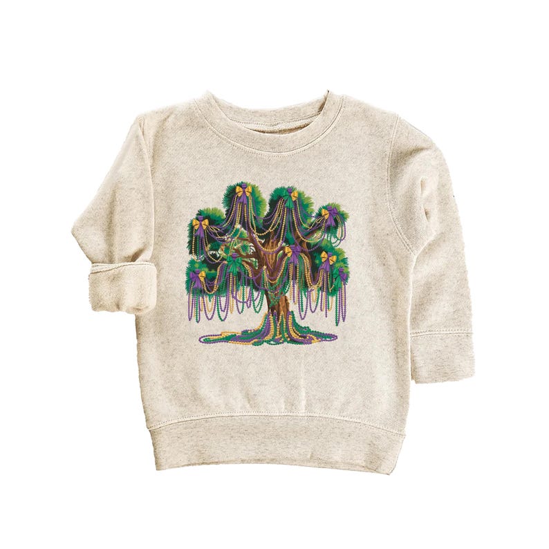 Mardi Gras Bead Tree Baby Sweatshirt, Mardi Gras Festival Gift