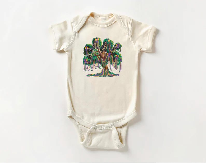 Mardi Gras Bead Tree Baby Sweatshirt, Mardi Gras Festival Gift