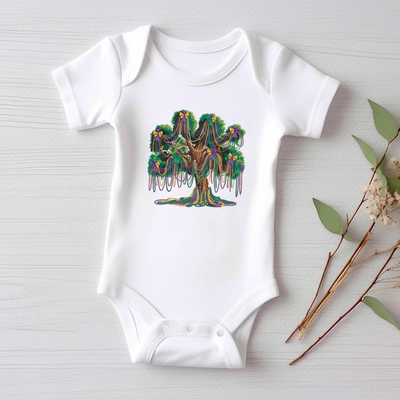 Mardi Gras Bead Tree Baby Sweatshirt, Mardi Gras Festival Gift