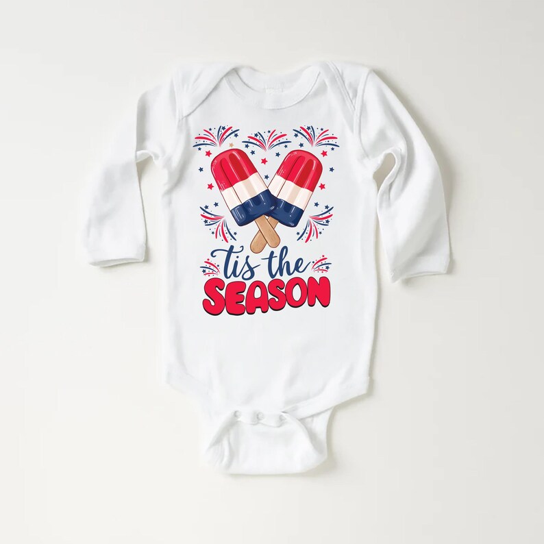 4th of July Baby Baby Shirt, Fireworks Ice Cream Baby Outfit