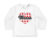 Heart Valentine's Day Baby Bodysuit, Custom Kids Valentine's Baby Pullover
