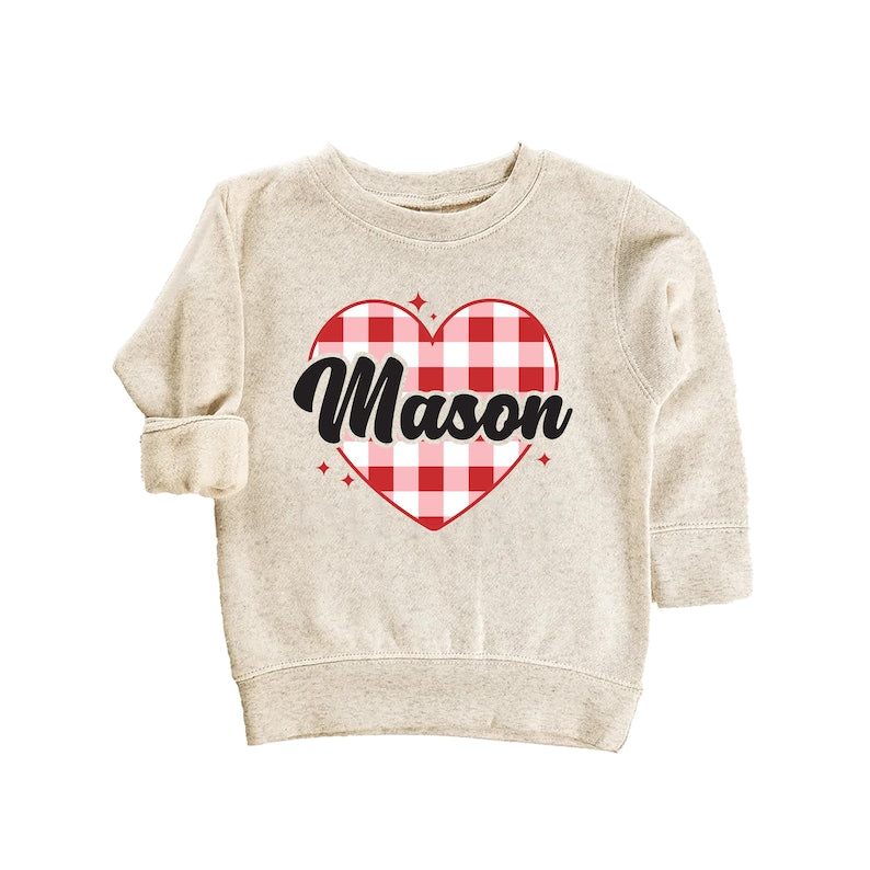 Heart Valentine's Day Baby Bodysuit, Custom Kids Valentine's Baby Pullover