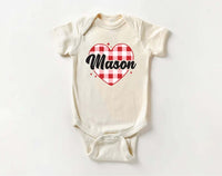 Heart Valentine's Day Baby Bodysuit, Custom Kids Valentine's Baby Pullover