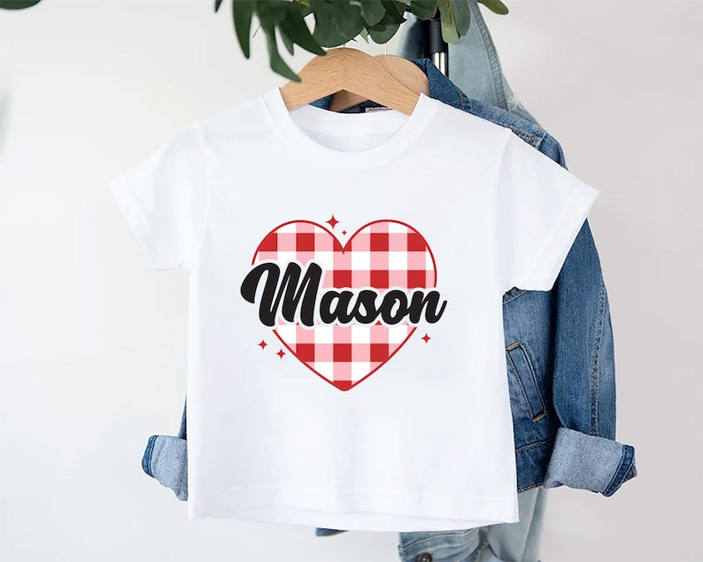 Heart Valentine's Day Baby Bodysuit, Custom Kids Valentine's Baby Pullover