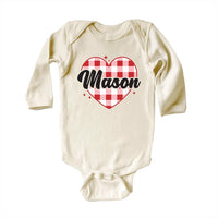 Heart Valentine's Day Baby Bodysuit, Custom Kids Valentine's Baby Pullover