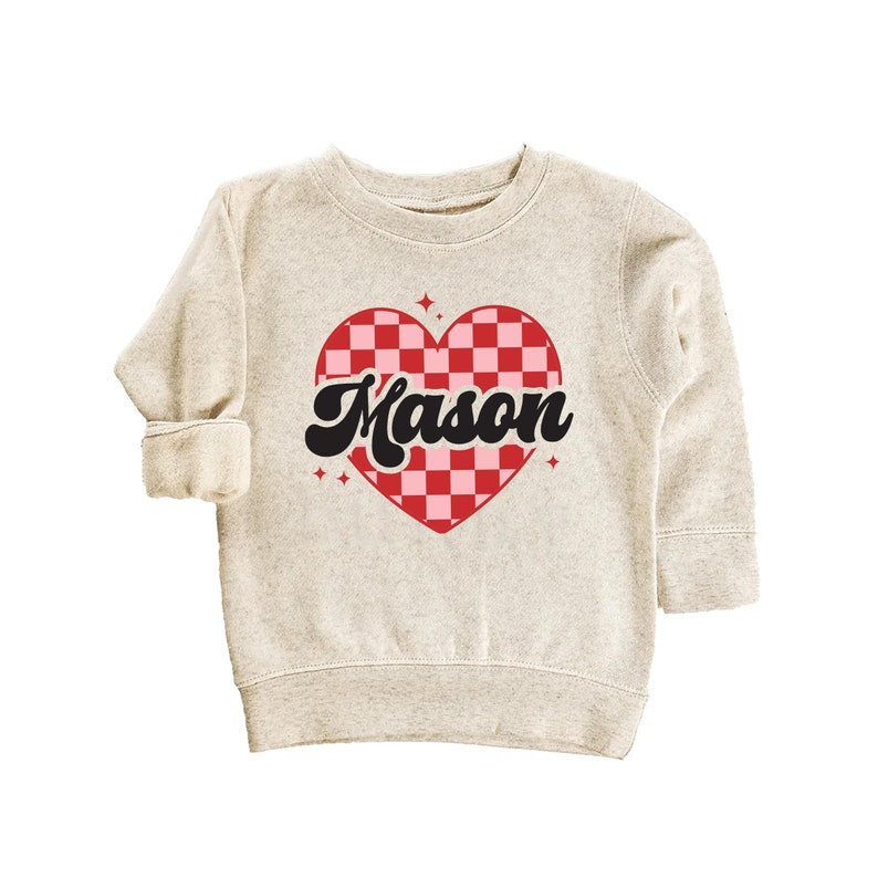 Heart Valentine's Day Baby Sweatshirt, Custom Kids Valentine's Baby Pullover