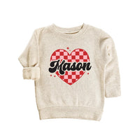 Heart Valentine's Day Baby Sweatshirt, Custom Kids Valentine's Baby Pullover