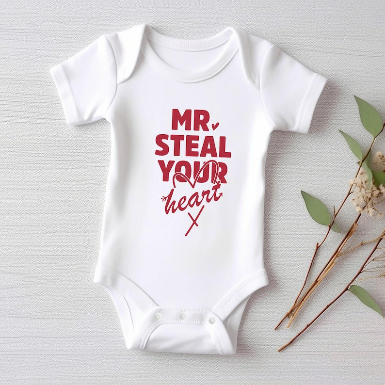 Mr. Steal Your Heart Baby Sweatshirt, Adorable Boy Valentine Pullover