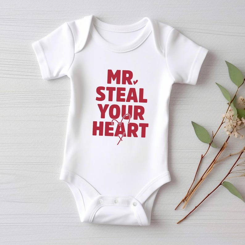 Mr. Steal Your Heart Baby Shirt, Adorable Boy Valentine Pullover