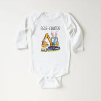 Eggs-Cavator Baby Shirt, Boys Easter Pullover