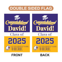 Personalized College Graduation Garden Flag, Double Sided Custom School, University Logo, Class of 2025 Yard Sign, Graduate Celebration Flag