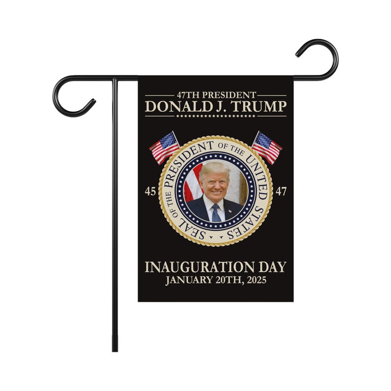 Trump Inauguration 2025 Garden Flag, 12x18 Inch Double Sided, JD Vance Lawn Flag, 45 47 President Donald Trump Flag, Trump Inauguration Flag