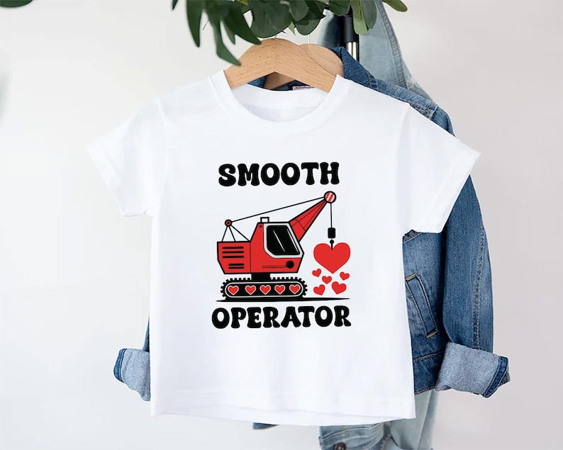 Construction Valentine Baby Bodysuit, First Valentines Day Outfit
