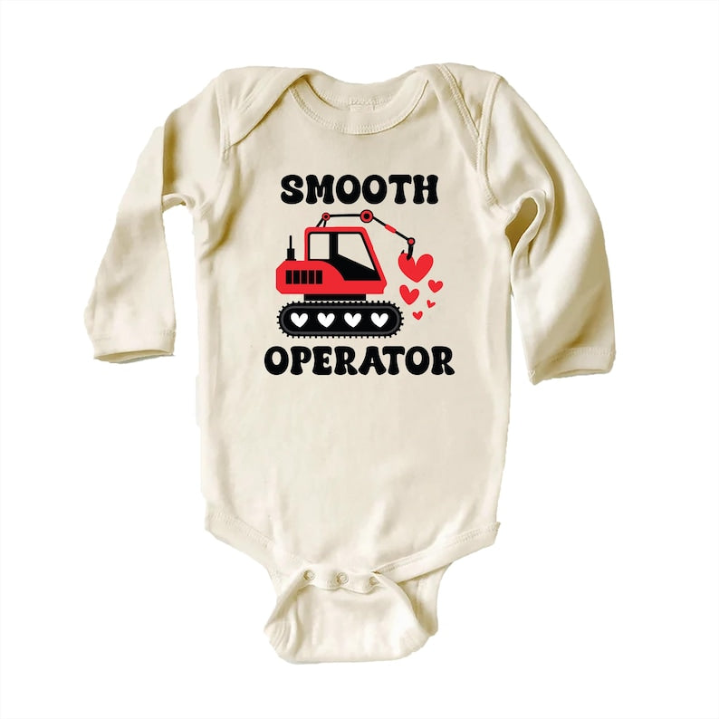 Construction Valentine Baby Bodysuit, First Valentines Day Outfit