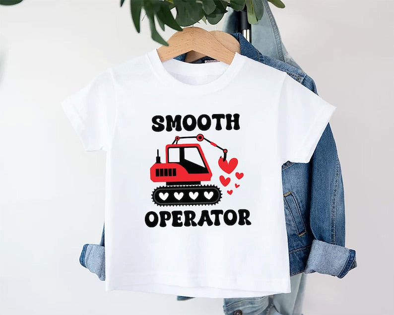 Construction Valentine Baby Bodysuit, First Valentines Day Outfit
