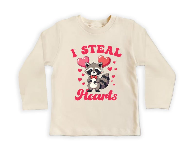 I Steal Hearts Baby Sweatshirt, Cute Animal Valentine Outfit