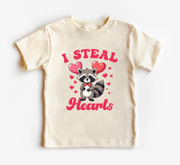 I Steal Hearts Baby Sweatshirt, Cute Animal Valentine Outfit