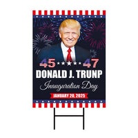 Trump Inauguration 2025 Yard Sign - JD Vance Lawn Sign, 45 47 President Donald Trump Sign, Trump Inauguration Yard Sign with Metal H-Stake