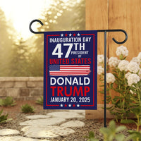Trump Inauguration 2025 Garden Flag, 12x18 Inch Double Sided, JD Vance Lawn Flag, 45 47 President Donald Trump Flag, Trump Inauguration Flag