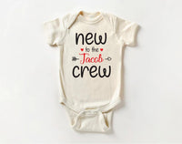 Personalized New to the Crew Baby Bodysuit, Baby Outfit for Boys or Girls