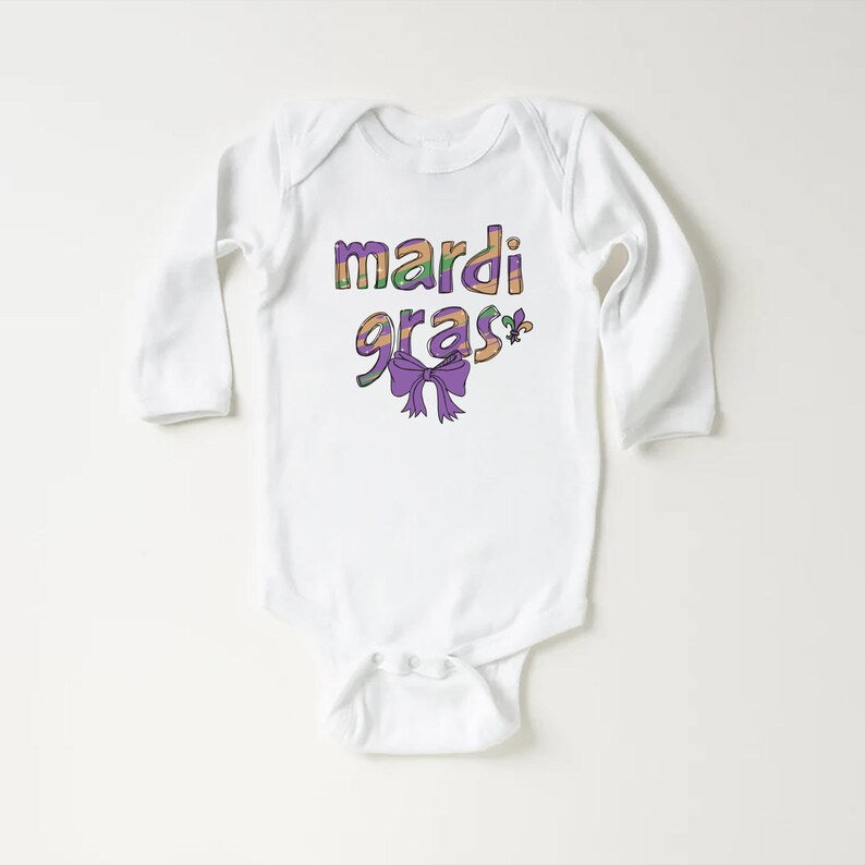 Mardi Gras Coquette Baby Shirt, Mardi Gras Baby Clothing