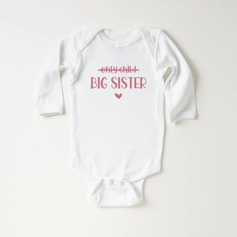 Big Sister Baby Sweatshirt, Pregnancy Announcement Crew Neck for Girls