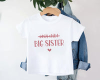 Big Sister Baby Sweatshirt, Pregnancy Announcement Crew Neck for Girls
