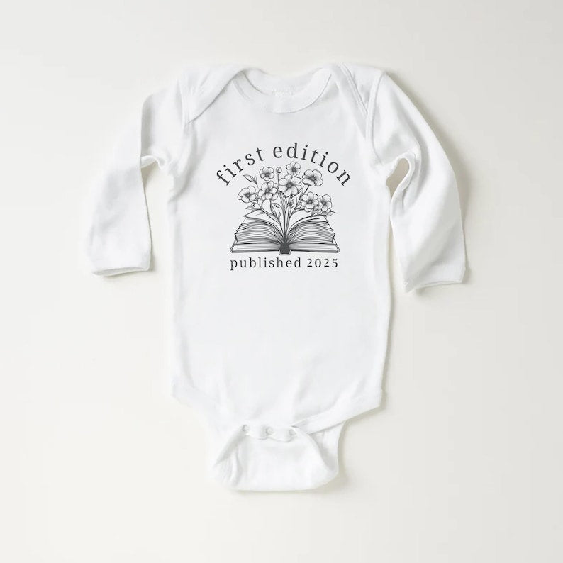 First Edition Baby Shirt, Littlest Book Club Member Outfit