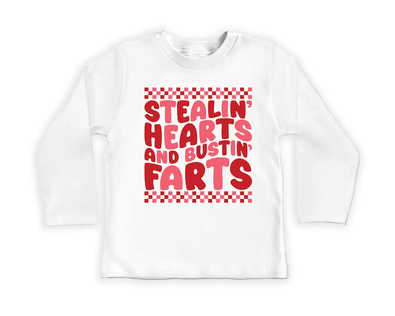 Stealin’ Hearts and Bustin’ Farts Baby Bodysuit