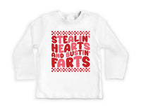 Stealin’ Hearts and Bustin’ Farts Baby Bodysuit