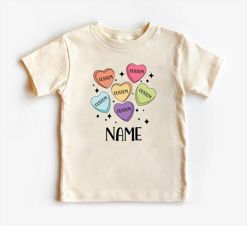 Custom Candy Hearts Baby Bodysuit, Personalized Valentine’s Day Outfit