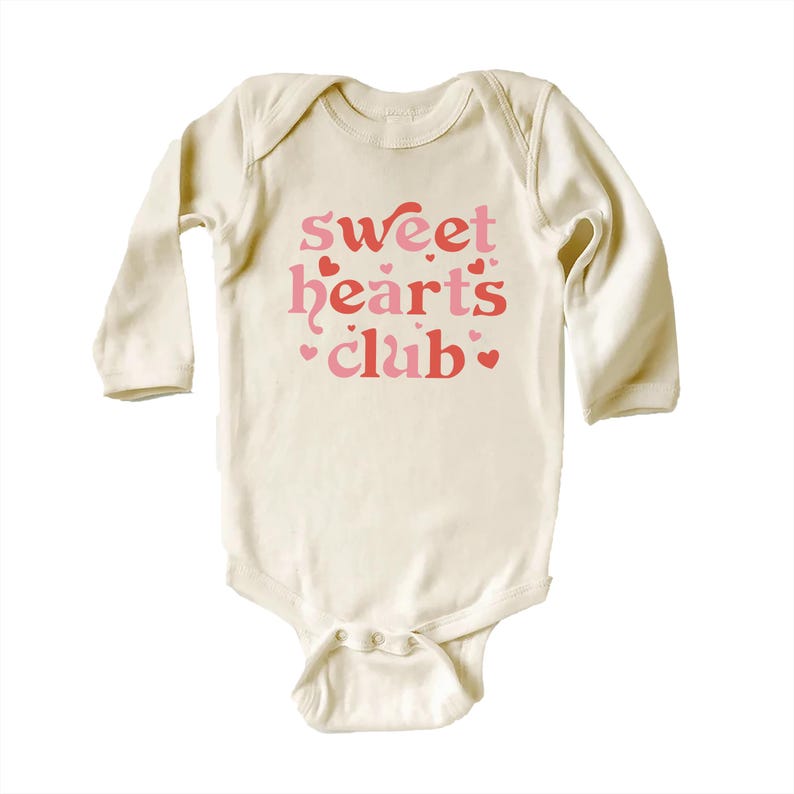 Sweethearts Club Baby Shirt, Cute Pink Valentine Outfit for Girls