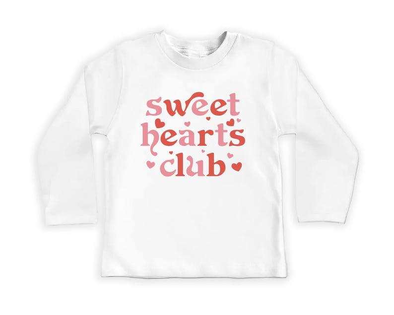 Sweethearts Club Baby Shirt, Cute Pink Valentine Outfit for Girls