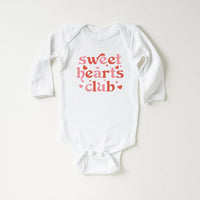 Sweethearts Club Baby Shirt, Cute Pink Valentine Outfit for Girls