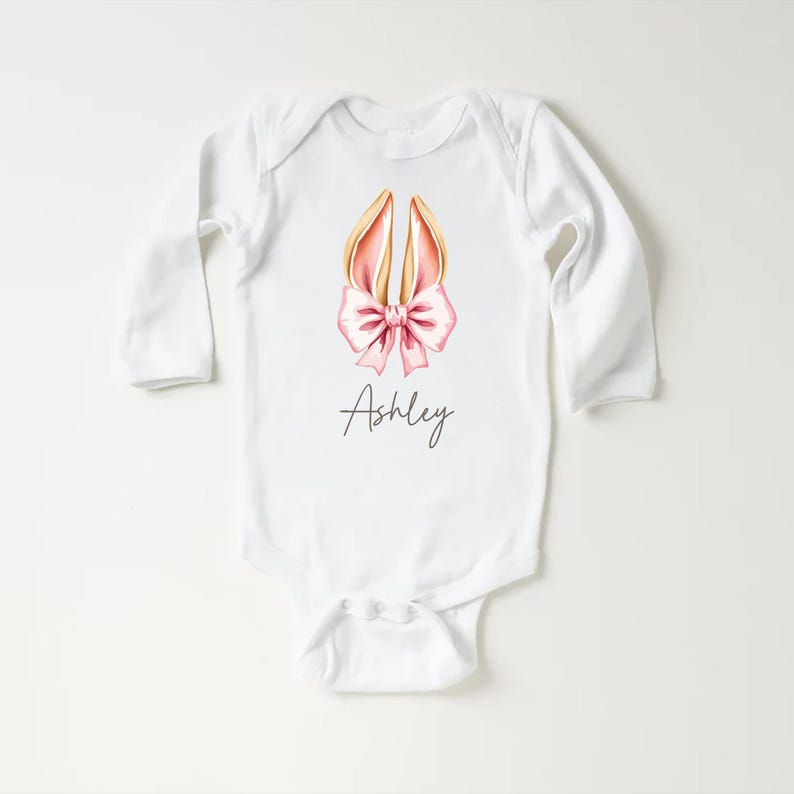 Personalized Easter Bunny Baby Bodysuit, Adorable Kids Easter Gift