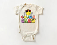 Cousin Crew Smiley Face Baby Bodysuit, Cousin Beach Vacation Gift