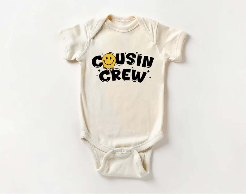 Cousin Crew Smiley Face Baby Shirt, Cute Matching Cousins Family Reunion Gift