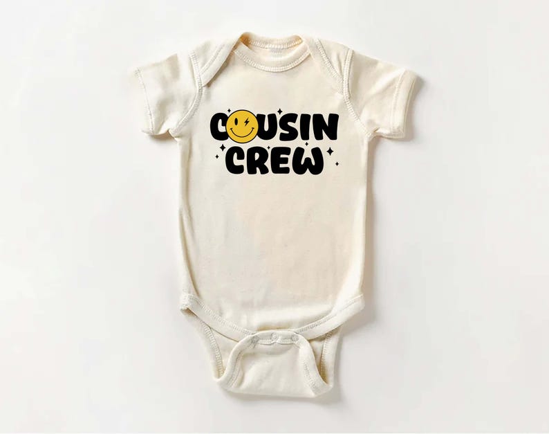 Cousin Crew Smiley Face Baby Shirt, Cute Matching Cousins Family Reunion Gift