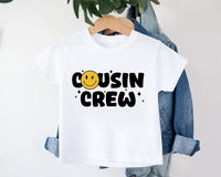 Cousin Crew Smiley Face Baby Shirt, Cute Matching Cousins Family Reunion Gift
