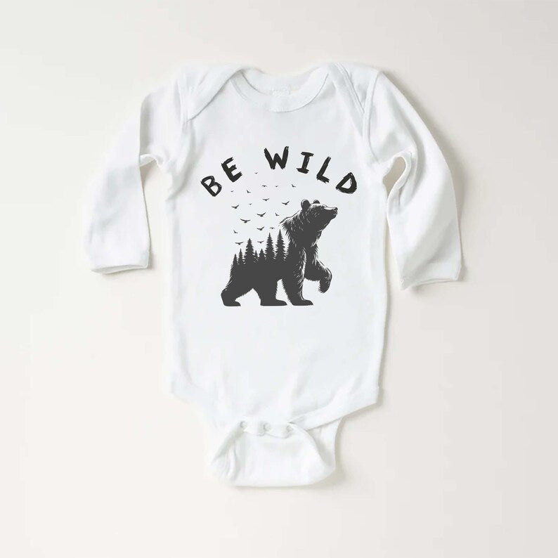 Be Wild Baby Shirt, Outdoor Camping Baby Clothes