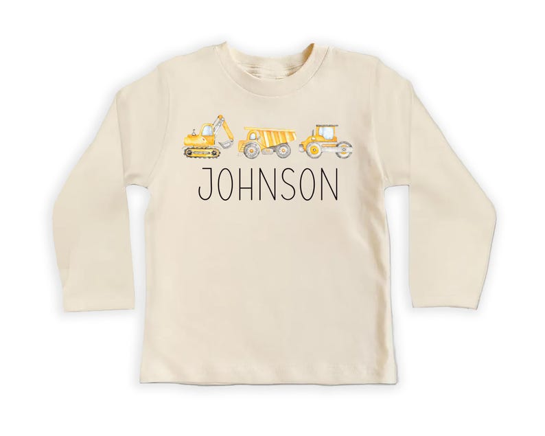 Personalized Construction Baby Shirt, Custom Equipment Outfit