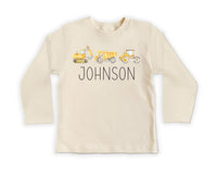 Personalized Construction Baby Shirt, Custom Equipment Outfit