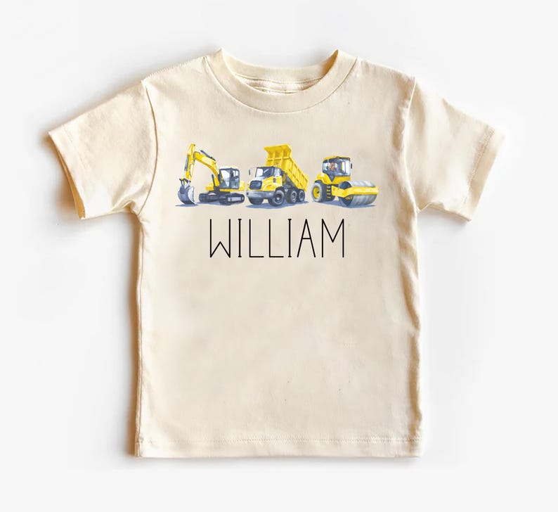 Personalized Construction Baby Shirt, Custom Equipment Outfit