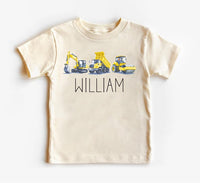 Personalized Construction Baby Shirt, Custom Equipment Outfit
