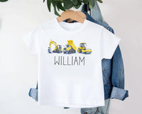 Personalized Construction Baby Shirt, Custom Equipment Outfit