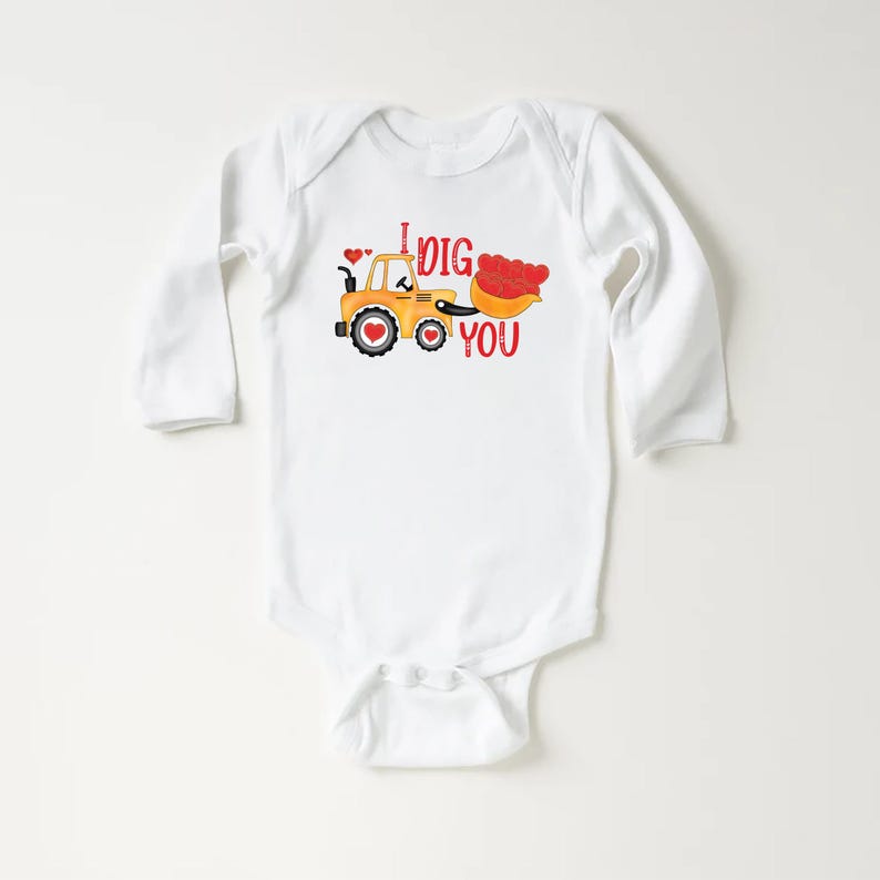 Valentine’s Day Baby Bodysuit, I Dig You Valentine Gift