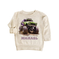 Personalized Monster Truck Baby Shirt, Custom Kids Name Birthday Gift